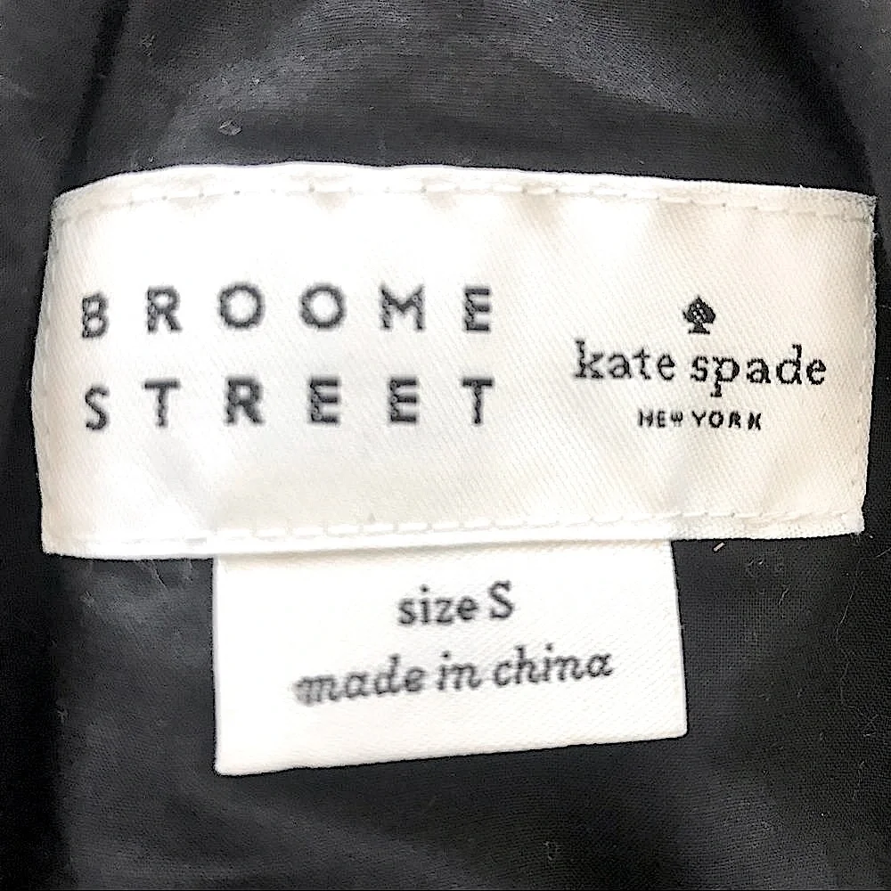 Kate Spade Broome Street Black Dot Eyelet Buttondown Tie Belt Midi Dress Small